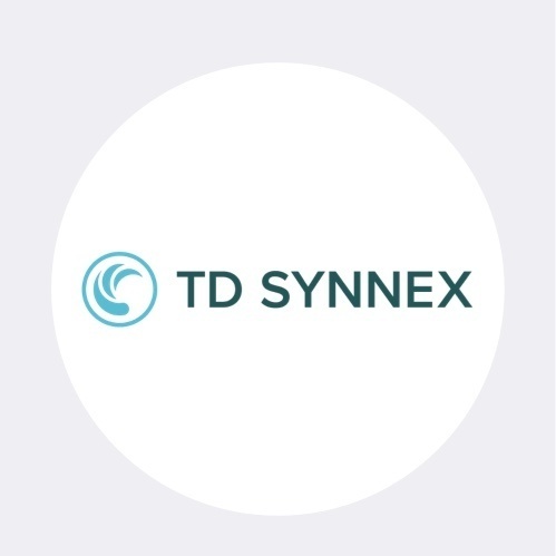 White circle with TD Synnex logo