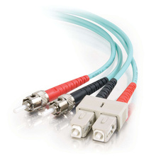 6.6ft (2m) SC-ST 10Gb 50/125 OM3 Duplex Multimode PVC Fiber Optic Cable (TAA Compliant) - Aqua
