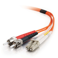 9.8ft (3m) LC-ST 50/125 OM2 Duplex Multimode PVC Fiber Optic Cable (TAA Compliant) - Orange