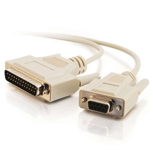 6ft (1.8m) DB25 Male to DB9 Female Serial RS232 Null Modem Cable