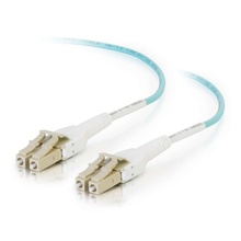 9.8ft (3m) LC Uniboot 10Gb 50/125 OM3 Duplex Multimode PVC Fiber Optic Cable (TAA Compliant) - Aqua