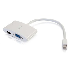 8in Mini DisplayPort™ Male to 4K HDMI® or VGA Female Adapter Converter - White