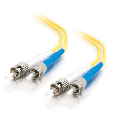 16.4ft (5m) ST-ST 9/125 OS2 Duplex Single-Mode Fiber Optic Cable (TAA Compliant) - Plenum CMP-Rated - Yellow