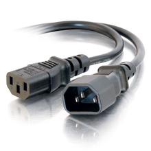 2ft (0.6m) 16 AWG 250 Volt Computer Power Extension Cord (IEC320C14 to IEC320C13) (TAA Compliant)