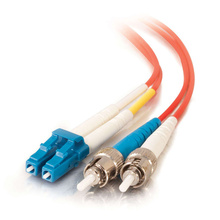 32.8ft (10m) LC-ST 9/125 OS2 Duplex Single-Mode Fiber Optic Cable (TAA Compliant) - Plenum CMP-Rated - Red