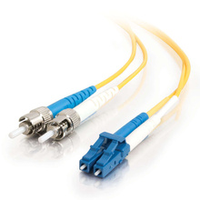 49.2ft (15m) LC-ST 9/125 OS2 Duplex Single-Mode PVC Fiber Optic Cable (TAA Compliant) - Yellow