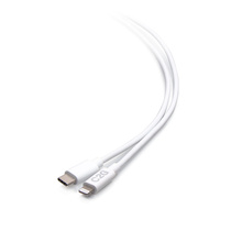 10ft (3m) USB-C® Male to Lightning Male Sync and Charging Cable - White