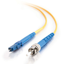 6.6ft (2m) LC-ST 9/125 OS2 Simplex Single-Mode Fiber Optic Cable (TAA Compliant) - Plenum CMP-Rated - Yellow