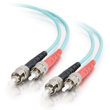 3.3ft (1m) ST-ST 10Gb 50/125 OM3 Duplex Multimode PVC Fiber Optic Cable (TAA Compliant) - Aqua