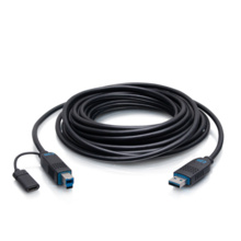 15ft (4.5m) C2G Performance Series USB-A Male to USB-B Male Active Optical Cable (AOC) - 3.2 Gen 2 (10Gbps) Plenum Rated