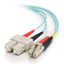 32.8ft (10m) LC-SC 10Gb 50/125 OM3 Duplex Multimode Fiber Optic Cable (TAA Compliant) - Plenum CMP-Rated - Aqua