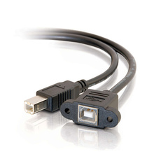 3ft (0.9m) Panel-Mount USB 2.0 B Female to B Male Cable