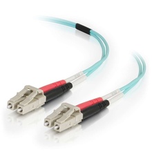 16.4ft (5m) LC-LC 50/125 OM4 Duplex Multimode PVC Fiber Optic Cable (TAA Compliant) - Aqua