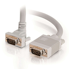 1ft (0.3m) Premium Shielded HD15 SXGA M/M Monitor Cable with 90° Upward-Angled Male Connector